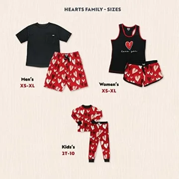 Cute Heart Matching Family Pajamas for Valentine's Day