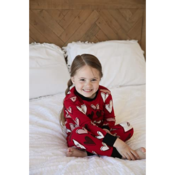 Cute Heart Matching Family Pajamas for Valentine's Day