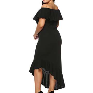 Women’s Vintage Elegant Short Sleeve Irregular Ruffle Hem Bridesmaid Dress Plus Size Dress