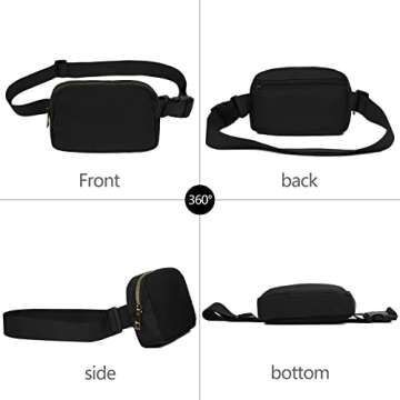 jealkip Fanny Pack Crossbody Bag for Women and Men, Belt Bag for Hiking Bum Bag with Adjustable Stra...