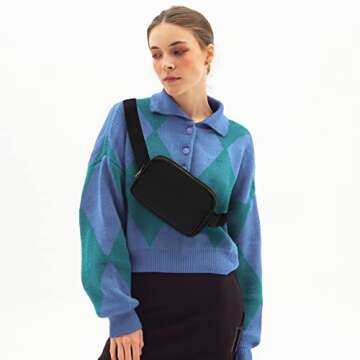 jealkip Fanny Pack Crossbody Bag for Women and Men, Belt Bag for Hiking Bum Bag with Adjustable Strap, Waist pack for Running Workout Sports Travel Black