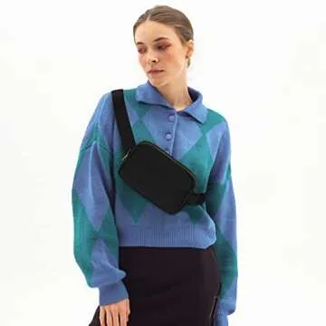 jealkip Fanny Pack Crossbody Bag for Women and Men, Belt Bag for Hiking Bum Bag with Adjustable Strap, Waist pack for Running Workout Sports Travel Black