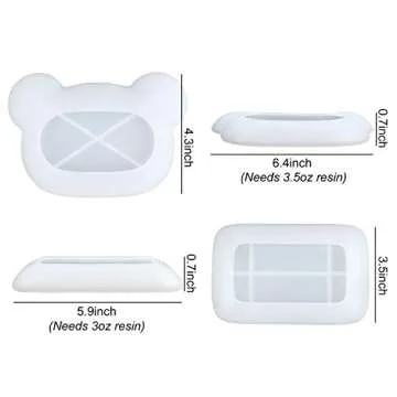 LET'S RESIN Soap Dish Resin Molds,2Pcs Resin Jewelry Dish Tray Molds, Jewelry Tray Molds for DIY Jewelry Ring Dish Holders, Soap Dish, Home Decoration, Wedding Gift