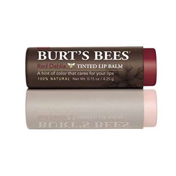 Burt's Bees 100% Natural Tinted Lip Balm, Red Dahlia with Shea Butter & Botanical Waxes – 1 Tube