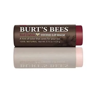 Burt's Bees 100% Natural Tinted Lip Balm, Red Dahlia with Shea Butter & Botanical Waxes – 1 Tube