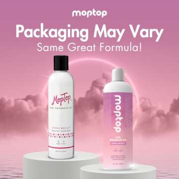 MopTop Curl Enhancer Gel – Curl Defining Gel to Enhance Curly and Coily Hair, Lightweight and Anti...