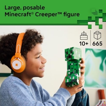 LEGO Minecraft The Creeper Kids Building Toy - Minecraft Toy for Boys & Girls, Ages 10+ - Room Decor...