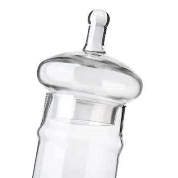 Diamond Star Set of 3 Clear Glass Apothecary Jars Elegant Storage Jar, Decorative Wedding Candy Organizer Canisters Home Decor Centerpieces (H: 9", 12.5", 14")