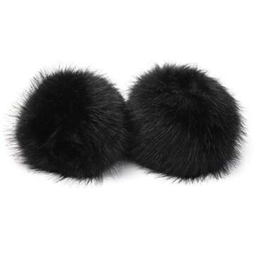 LA CARRIE Women's Leopard Print Faux Fur Wrist Cuffs