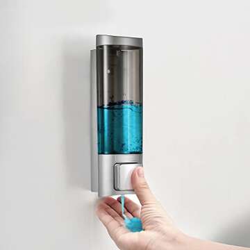 Decdeal Manual Soap Dispenser Wall Mount Liquid Shampoo Shower Gel Dispenser Hand Cleanser Washroom ...