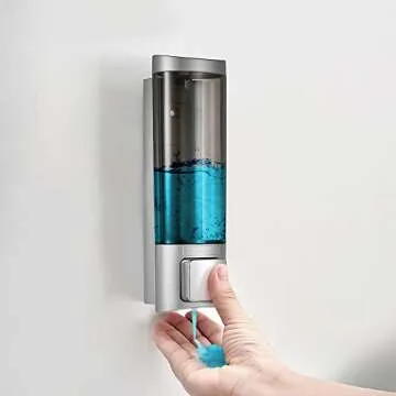 Decdeal Manual Soap Dispenser Wall Mount Liquid Shampoo Shower Gel Dispenser Hand Cleanser Washroom ...