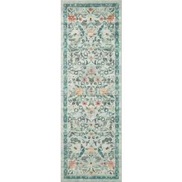Loloi Rifle Paper Co. Courtyard Collection COU-03 Sage 8'-6" x 11'-6" Area Rug feat. CloudPile