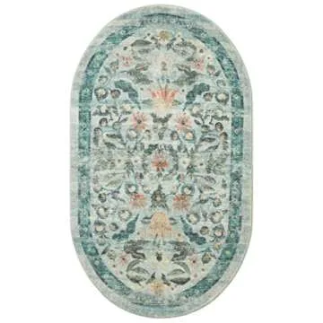 Loloi Rifle Paper Co. Courtyard Collection COU-03 Sage 8'-6" x 11'-6" Area Rug feat. CloudPile
