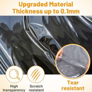 PAMASE 4 Pack Plastic Dining Chair Protectors with Backrests - Waterproof Thickened PVC Seat Covers Removable Washable Slipcover Keeping Chair Away from Water Dust Pet Hair Paws Claws