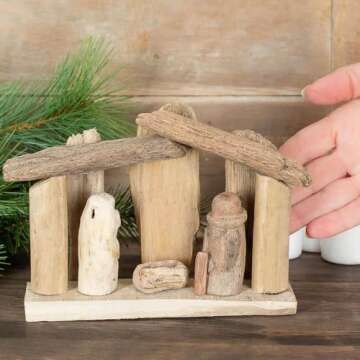 Natural Driftwood Nativity Display for Unique Decor