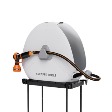 Giraffe Tools Retractable Hose Reel 82FT - Automatic Rewind with 9-Function Nozzle