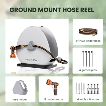 Giraffe Tools 82FT Retractable Hose Reel with Auto Rewind