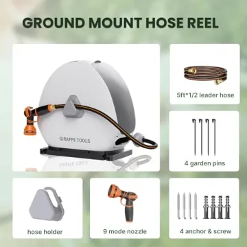 Giraffe Tools 82FT Retractable Hose Reel with Auto Rewind