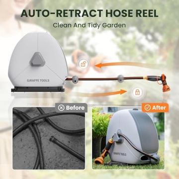 Giraffe Tools 82FT Retractable Hose Reel with Auto Rewind
