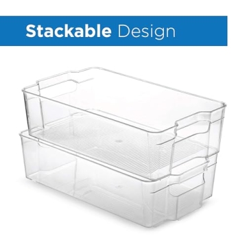 Set of 10 Stackable Refrigerator Organizer Bins