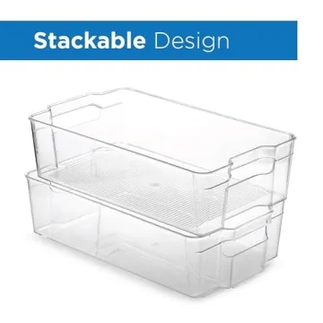 Set of 10 Stackable Refrigerator Organizer Bins