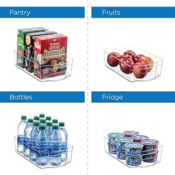 Set of 10 Stackable Refrigerator Organizer Bins