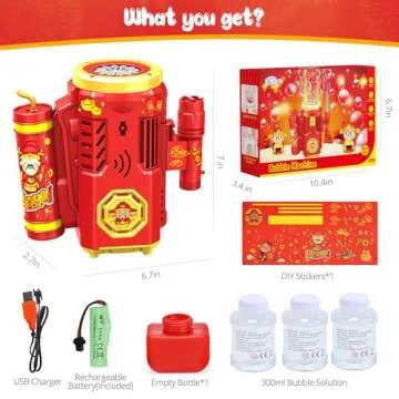 Skirfy Bubble Machine with Lights for Magical Parties