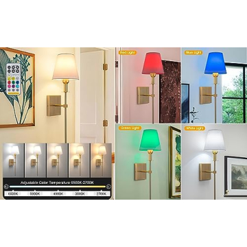 Battery Operated Wall Sconces Set of 2 - Gold