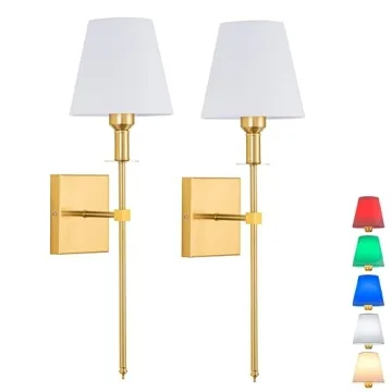 Battery Operated Wall Sconces Set of 2 - Gold
