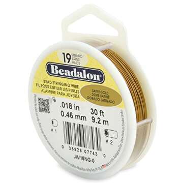 Beadalon 26 Strand Stainless Steel Bead Stringing Wire, Satin Gold