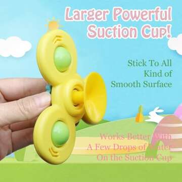 3PCS Suction Cup Spinner Toys for Toddlers and Kids