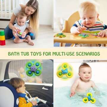 3PCS Suction Cup Spinner Toys for Toddlers and Kids