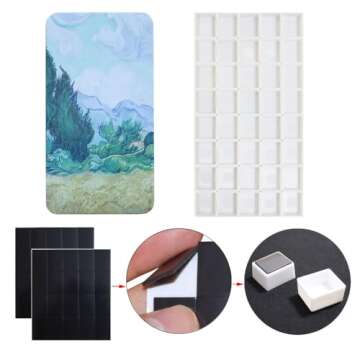 FCLUB Empty Watercolor Palette with 40 Wells - Lightweight Metal Paint Holder, Ideal for Artists and...