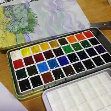 Compact FCLUB Empty Watercolor Palette with 40 Wells