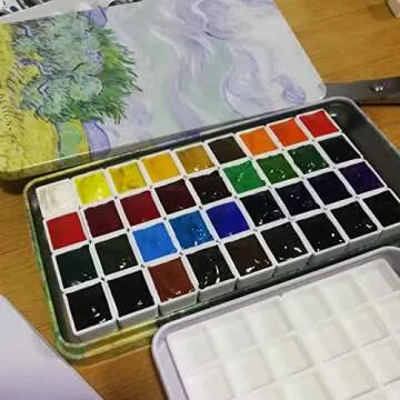 Compact FCLUB Empty Watercolor Palette with 40 Wells