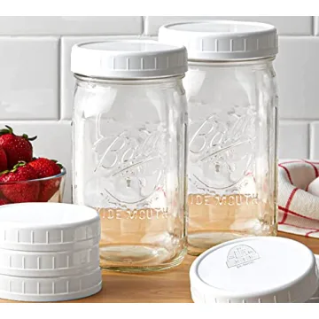 Wide Mouth Mason Jars 32 oz - 2 Pack - Durable Food Storage