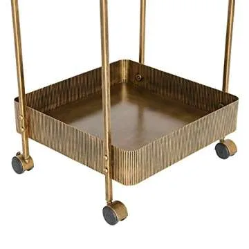 Creative Co-Op Aged Brass 2-Tier Storage Cart