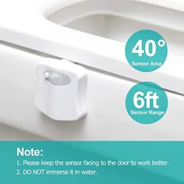 Original Toilet Night Light 2 Pack, ZEZHOU Motion Sensor Activated LED Lamp, Fun 8 Colors Changing Bathroom Nightlight Add on Toilet Bowl Seat, Perfect Decorating Gadget for Dad Adults Kids Toddler