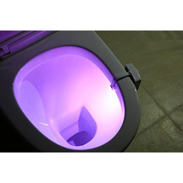 Original Toilet Night Light 2 Pack, ZEZHOU Motion Sensor Activated LED Lamp, Fun 8 Colors Changing Bathroom Nightlight Add on Toilet Bowl Seat, Perfect Decorating Gadget for Dad Adults Kids Toddler