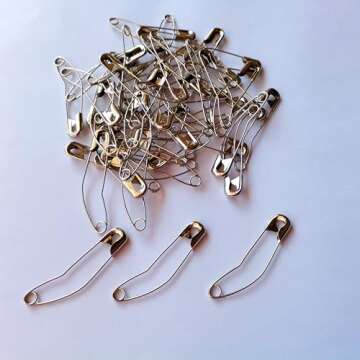 ibotti Curved Safety Pins - 50 Count Size 3 for Quilting and Crafts