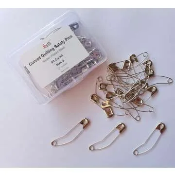 ibotti Curved Safety Pins - 50 Count Size 3 for Quilting