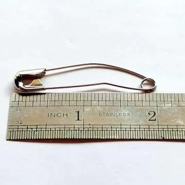 ibotti Curved Safety Pins - 50 Count Size 3 for Quilting