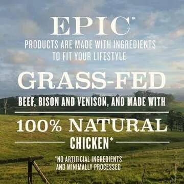 Epic Provisions Protein Bars Variety Pack, Venison, Chicken, and Beef Flavors, Keto and Paleo Friendly, 12 ct