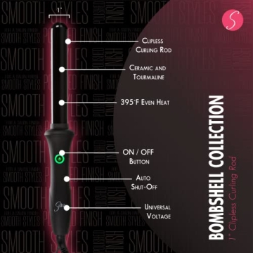 Sultra The Bombshell Rod Curling Iron for Effortless Curls