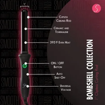 Sultra The Bombshell Rod Curling Iron for Effortless Curls