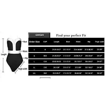 Women's One Piece Black White Strapless Front V Cut Monokini Swimsuits M (FBA)