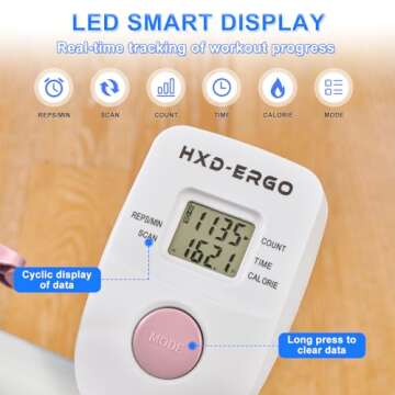 HXD-ERGO Stair Stepper for Home Gym,Folding Vertical Climber Cardio Exercise Machine,Stair Climber for Full Body Workout with Adjustable Handlebar for Women & Men(White)