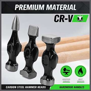 SWANLAKE 7 Piece Auto Body Repair Kit, Auto Body Tools, Auto Body Repair Tools with Carbon Steel Hammer Heads