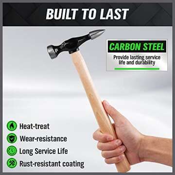 SWANLAKE 7 Piece Auto Body Repair Kit, Auto Body Tools, Auto Body Repair Tools with Carbon Steel Hammer Heads