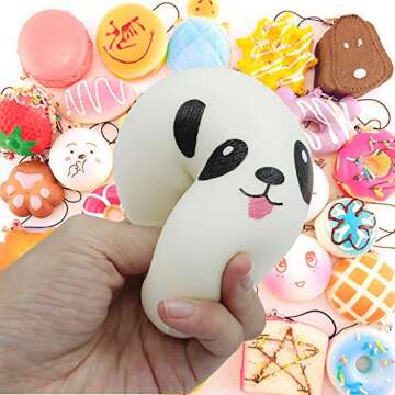 BUDI Upgraded Coluans 30Pcs Kawaii Squishies Random Super Slow Rising Squeeze Fidget Toy Bun Phone S...
